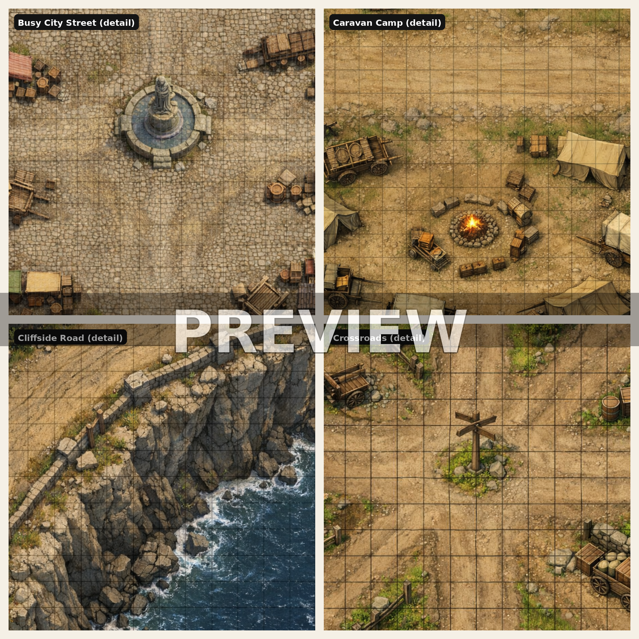 Roads of the Realm Battlemap Bundle Preview