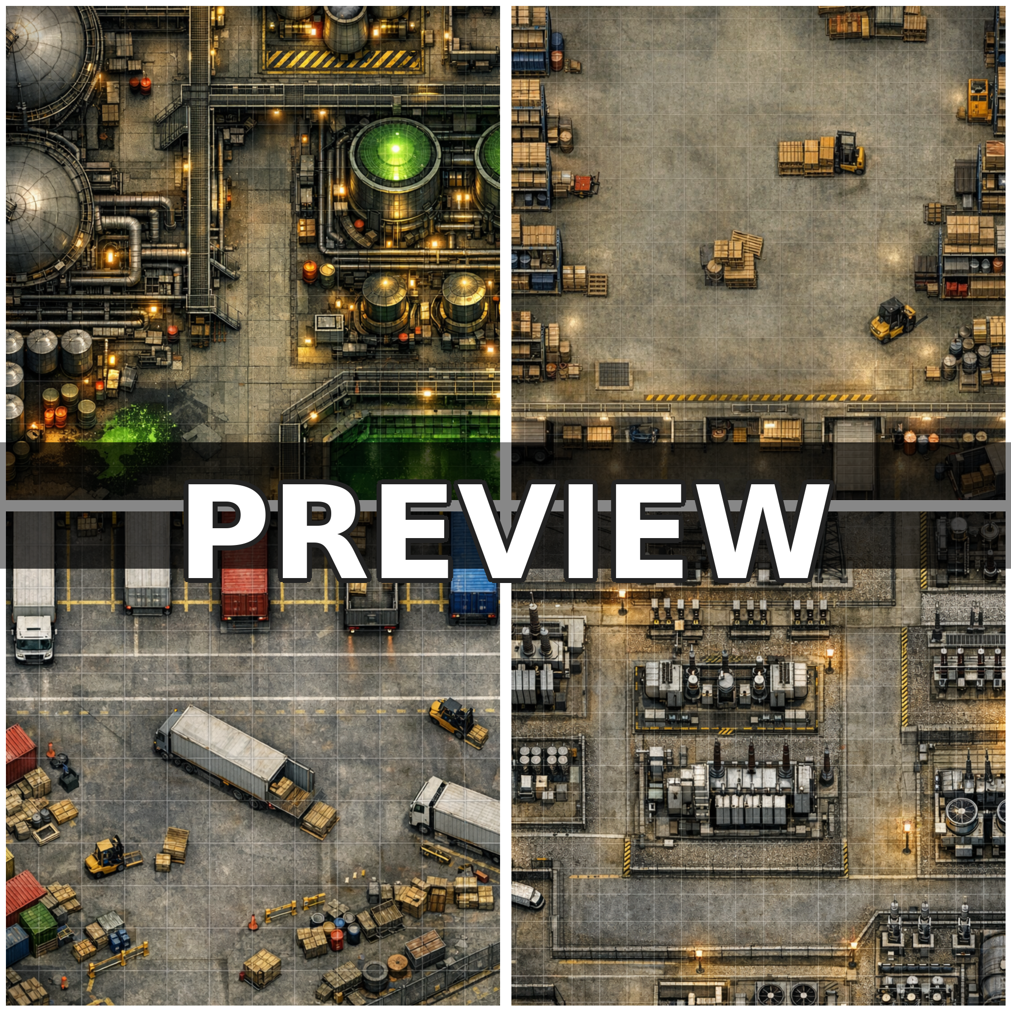 Modern Industrial Battlemap Bundle Preview
